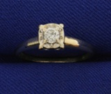 Diamond Ring In 14k Yellow And White Gold