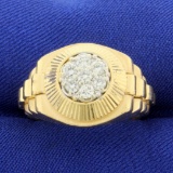 Men's 1/2ct Tw President Style Diamond Ring In 14k Yellow Gold