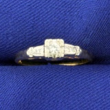 Vintage Diamond Ring In 14k Yellow And White Gold