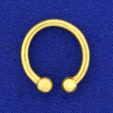 Belly Button Hoop Ring In 18k Yellow Gold