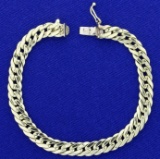 Italian Made 6 1/2 Inch Curb Link Bracelet In 14k Yellow Gold