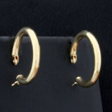 3/4 Inch Diameter Hoop Earrings In 14k Yellow Gold