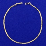 Italian Made Flat Triangle Link Bracelet In 14k Yellow Gold