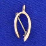 Wishbone Pin In 10k Rose Gold