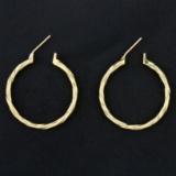 Twisting Design Hoop Earrings In 14k Yellow Gold