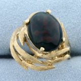 5ct Bloodstone Solitaire Ring In 14k Yellow Gold