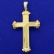 Large Gold Cross Pendant In 14k Yellow Gold