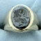 Men's Hematite Gladiator Ring In 10k Yellow Gold