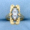 Unique Vintage 3 Stone Diamond Ring In 14k Gold