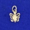Butterfly Charm Or Pendant In 14k Yellow Gold