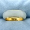 Natural Jade Band Ring In 14k Yellow Gold