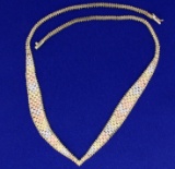 Italian-made 16 Inch Necklace In 14k Yellow, White, And Rose Gold