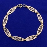 7 3/4 Inch Designer Link Bracelet In 14k Yellow Gold