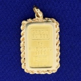 5 Gram Credit Suisse Gold Bar Pendant In 14k Yellow Gold