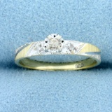 Diamond Promise Ring In 10k Yellow And White Gold
