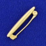 Vintage Matte Finish Gold Torpedo Shaped Pin In 14k Yellow Gold