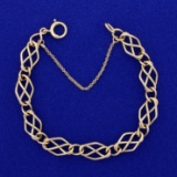 7 Inch Designer Link Bracelet In 14k Yellow Gold