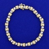 1ct Tw Diamond Bracelet In 14k Yellow And White Gold