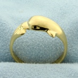 Wrap Around Dolphin Ring In 18k Yellow Gold