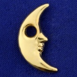 Man In The Moon Pendant In 14k Yellow Gold