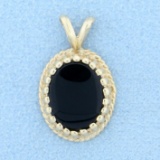 4ct Onyx Pendant In 14k Yellow Gold