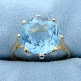 8ct Sky Blue Topaz Solitaire Ring In 14k Yellow Gold