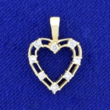 Diamond Heart Pendant In 14k Yellow Gold