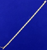 Diamond Cut Heart Link Bracelet In 14k Yellow Gold