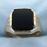 Men's Onyx Ring In 10k Yellow Gold