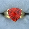 7.5ct Lab Padparadscha Sapphire Solitaire Ring In 10k Yellow Gold