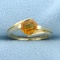1ct Citrine Solitaire Ring In 10k Yellow Gold