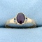 Antique 3/4ct Solitaire Oval Amethyst Ring In 14k Yellow Gold