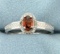 Garnet 0.5ct Ring With Diamonds In Sterling Silver