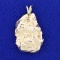 Heavy Gold Nugget Pendant In 14k Yellow Gold