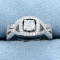 1ct Tw Halo Style Cushion Cut Diamond Engagement Ring In 14k White Gold