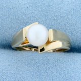 6.75mm Cultured Pearl Ring In 10k Yellow Gold