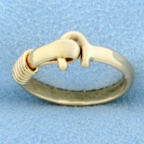 St. Croix Hook Designer Ring In 14k Yellow Gold