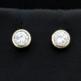 .50ct Tw Diamond Stud Earrings In 14k White Gold