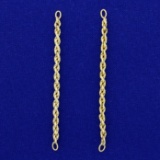 Rope Chain Stud Earring Enhancers In 14k Yellow Gold