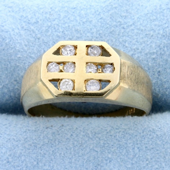 Contemporary 1/4 Ct Tw Diamond Ring In 14k Yellow Gold
