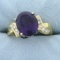 5ct Amethyst And Diamond Ring In 18k Yellow Gold