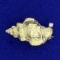 Seashell Diamond Pin In 18k Yellow Gold