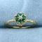 Vintage Emerald And Diamond Ring In 10k Yellow Gold