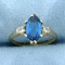2ct Vintage Spinel And White Sapphire Ring In 10k Yellow Gold