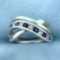 Natural Sapphire And Diamond Infinity Ring In 14k White Gold