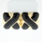 Large Onyx X Style Earrings For In 14k Yellow Gold