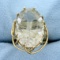 Large Golden Rutilated Quartz Gemstone Ring In 14k Yellow Gold