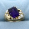 Vintage Amethyst, Diamond, And Pearl Ring In 14k Yellow Gold