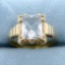 Vintage 4ct White Topaz Ring In 18k Yellow Gold