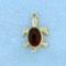 Citrine Sea Turtle Pendant Or Charm In 14k Yellow Gold